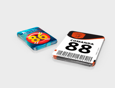 Comanda com Dados Variáveis em PVC 0,76mm Fosco Frente e Verso 8,5x11,4cm - 4x4 - 1 unid