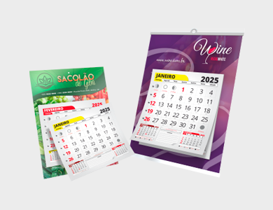 Folhinha com Bloco de Calendário 2026 Supremo 300g Sem Verniz 20x27cm - 4x0 - 25 unid