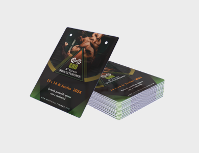 Credencial com Dois Furos Arte Única PVC 0,3mm branco 11,5x14cm - 4x1 - 1000 unid